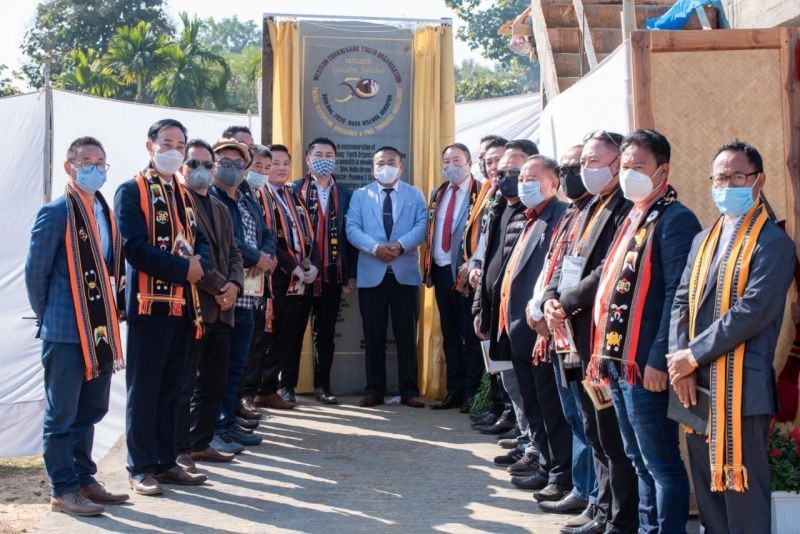 Neiba Kronu and Kuzholuzo (Azo) Nienu with others after unveiling golden jubilee monolith of Western Chakhesang Youth Organization at Bade village, Dimapur on December 30. (Photo Courtesy/ Veduvolu (Abulu) Khusoh)
